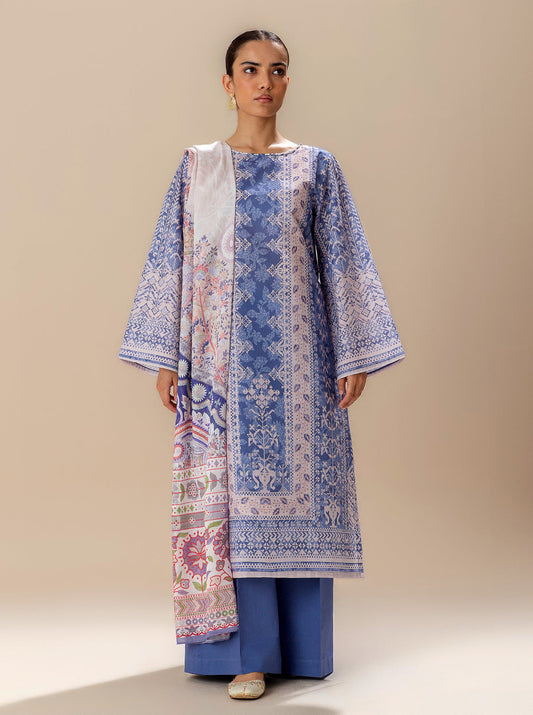 3 PIECE PRINTED LAWN SUIT-LAVENDER DREAM BT-MORBAGH SU_24   