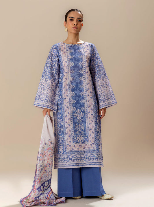 3 PIECE PRINTED LAWN SUIT-LAVENDER DREAM BT-MORBAGH SU_24   