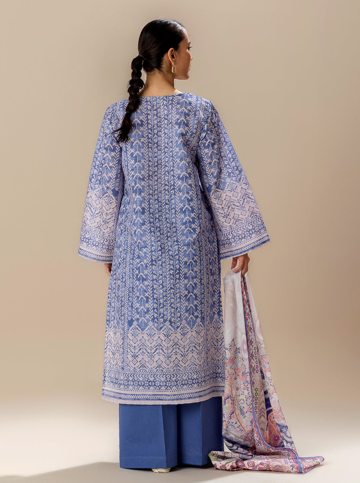 3 PIECE PRINTED LAWN SUIT-LAVENDER DREAM BT-MORBAGH SU_24   