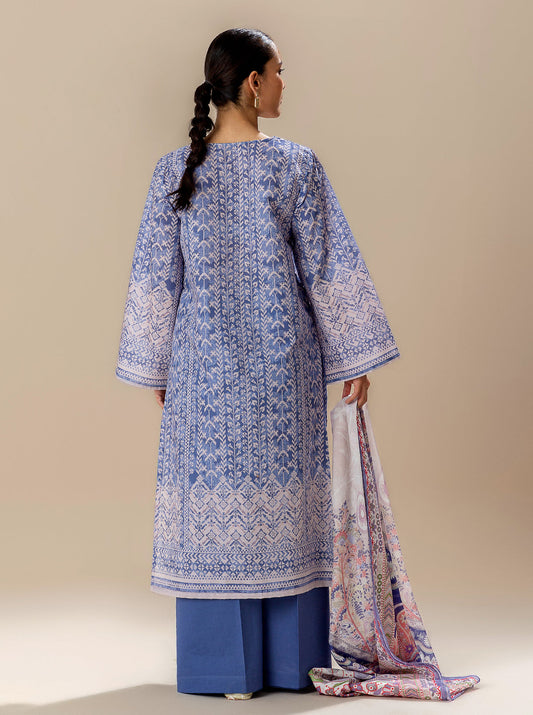 3 PIECE PRINTED LAWN SUIT-LAVENDER DREAM BT-MORBAGH SU_24   