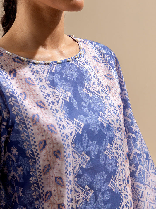 3 PIECE PRINTED LAWN SUIT-LAVENDER DREAM BT-MORBAGH SU_24   