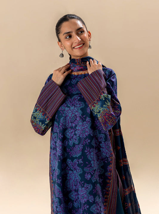 3 PIECE PRINTED LAWN SUIT-SEA CORAL BT-MORBAGH SU_24   