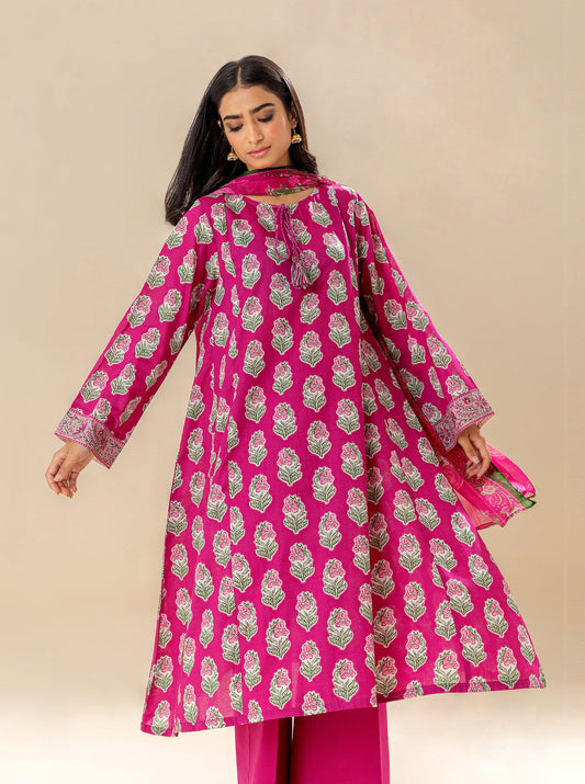 3 PIECE PRINTED LAWN SUIT - SERENE PINKS BT-MORBAGH SU_24   