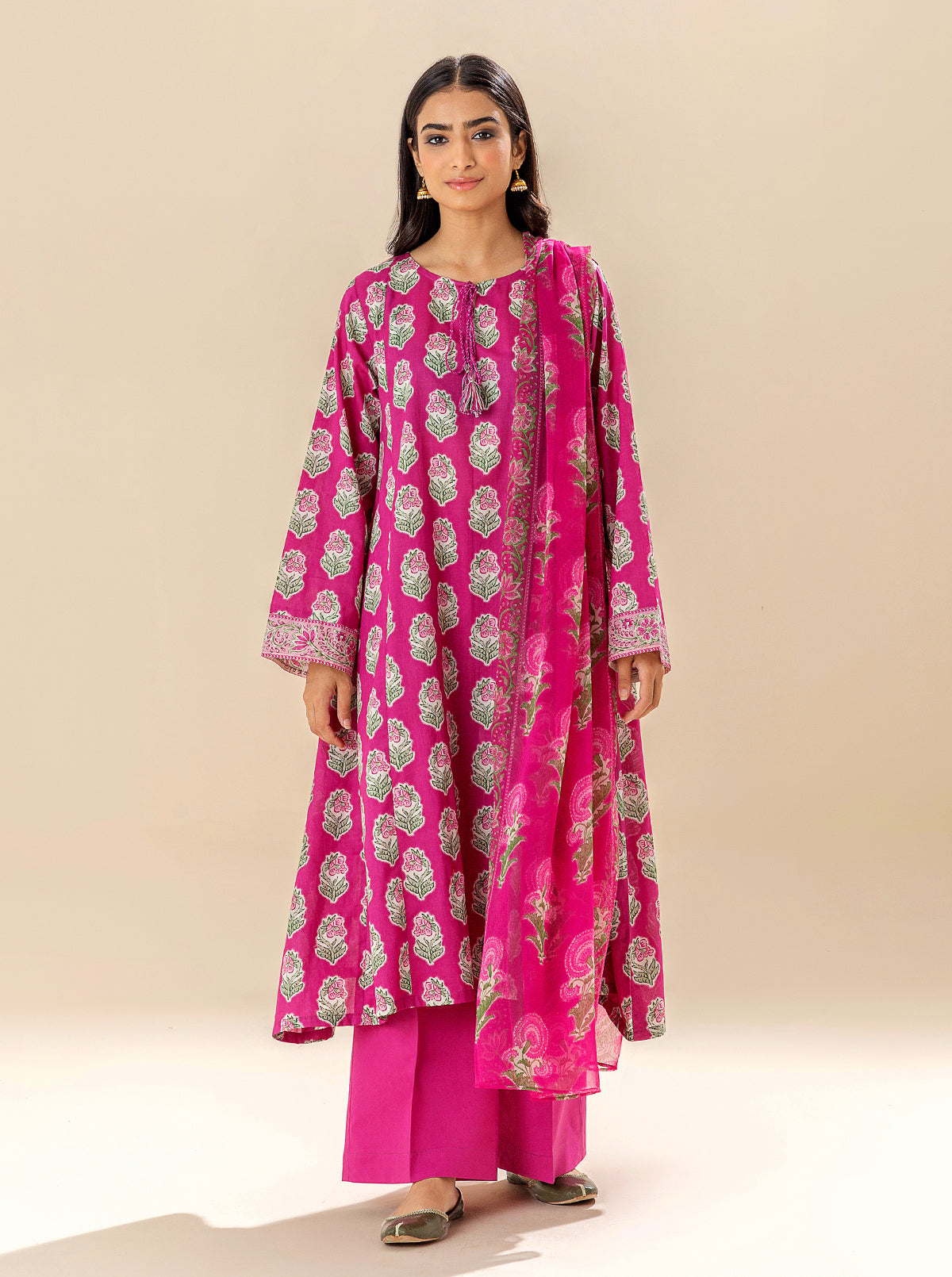 3 PIECE PRINTED LAWN SUIT - SERENE PINKS BT-MORBAGH SU_24   