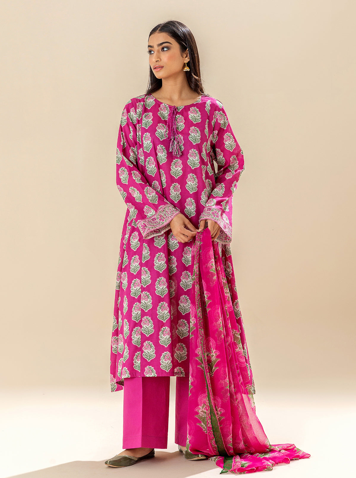 3 PIECE PRINTED LAWN SUIT - SERENE PINKS BT-MORBAGH SU_24   