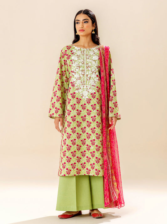 3 PIECE EMBROIDERED LAWN SUIT - MEADOW GRASS BT-MORBAGH SU_24   