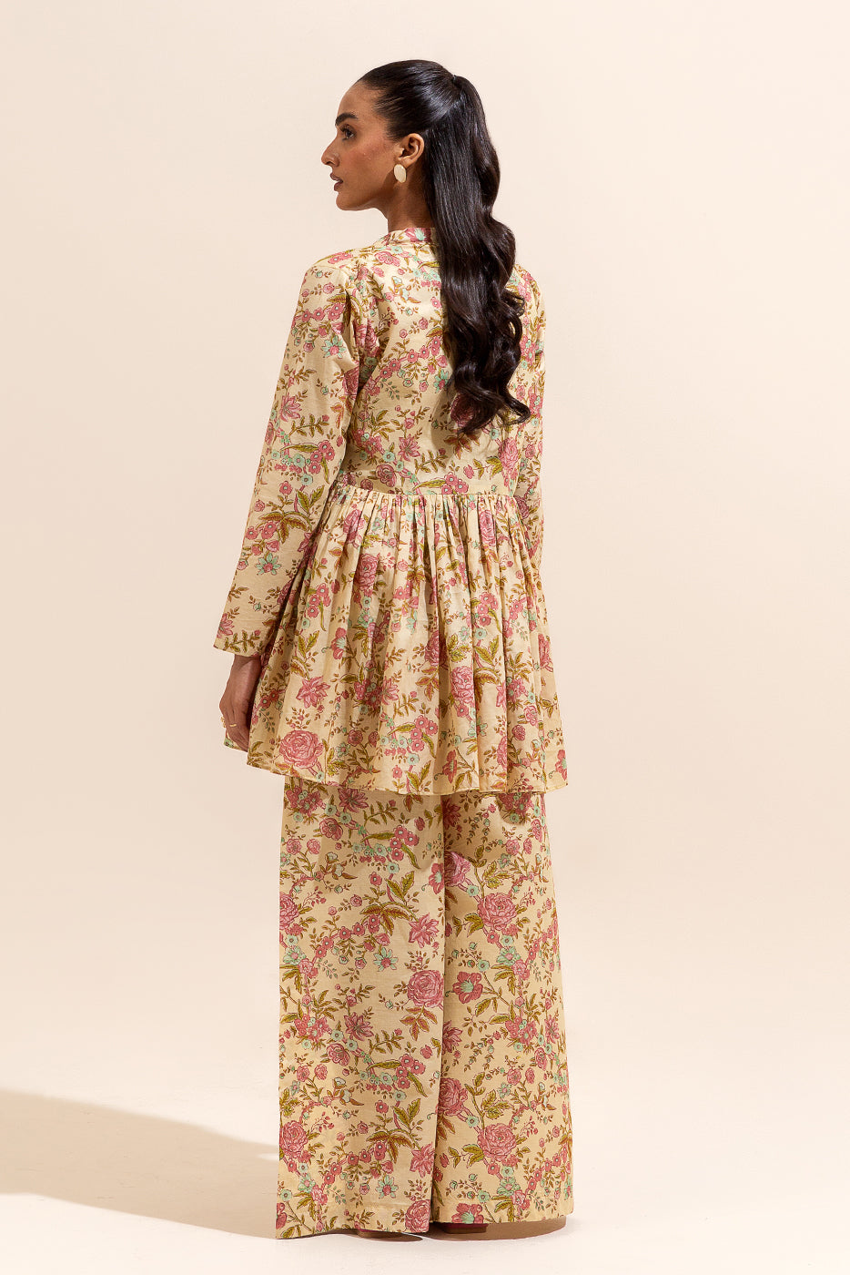 2 PIECE PRINTED LAWN SUIT-GOLDEN GLOW (UNSTITCHED)