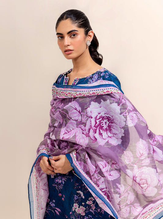 2 PIECE PRINTED LAWN SUIT-MIDNIGHT BISMUTH (UNSTITCHED)