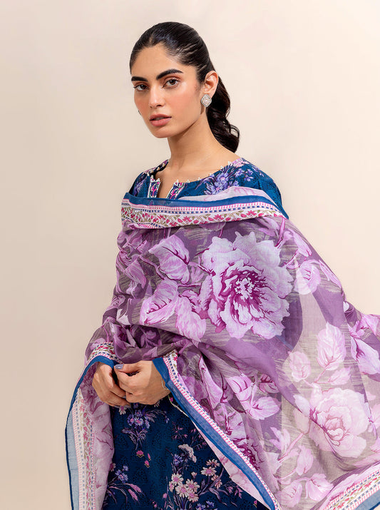 3 PIECE PRINTED LAWN-MIDNIGHT BISMUTH BT-MORBAGH SU_24   