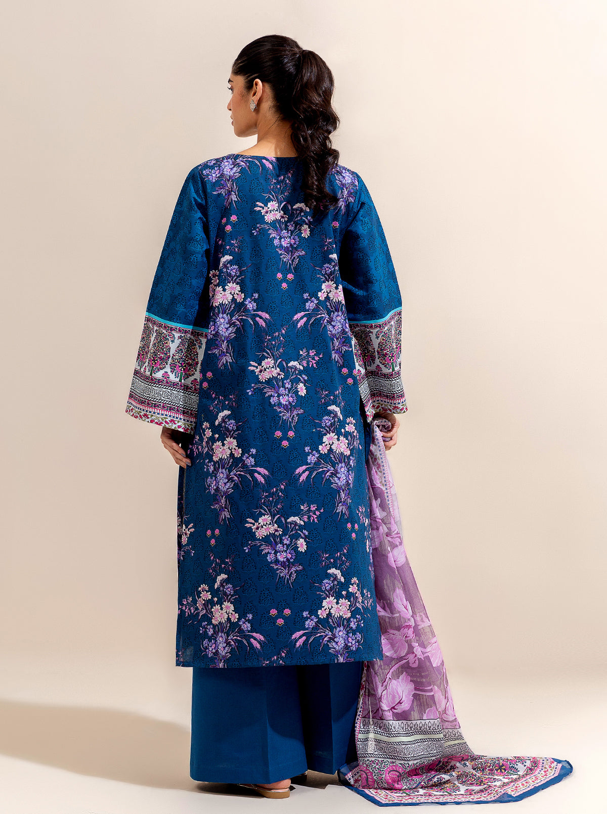 2 PIECE PRINTED LAWN SUIT-MIDNIGHT BISMUTH (UNSTITCHED)