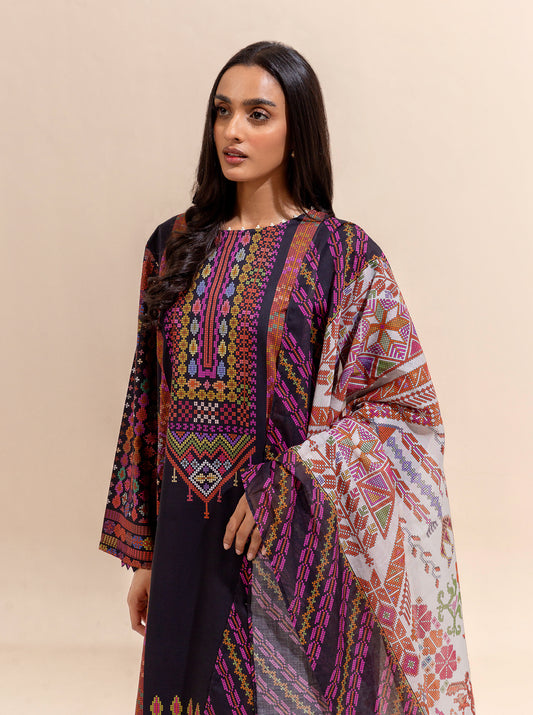 2 PIECE PRINTED LAWN SUIT-KNITTY GRITTY (UNSTITCHED)
