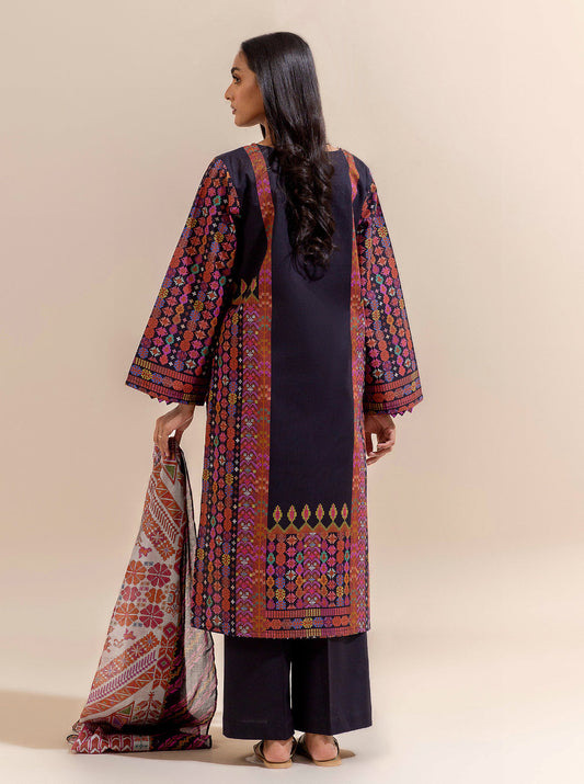 3 PIECE PRINTED LAWN SUIT-KNITTY GRITTY BT-MORBAGH SU_24   