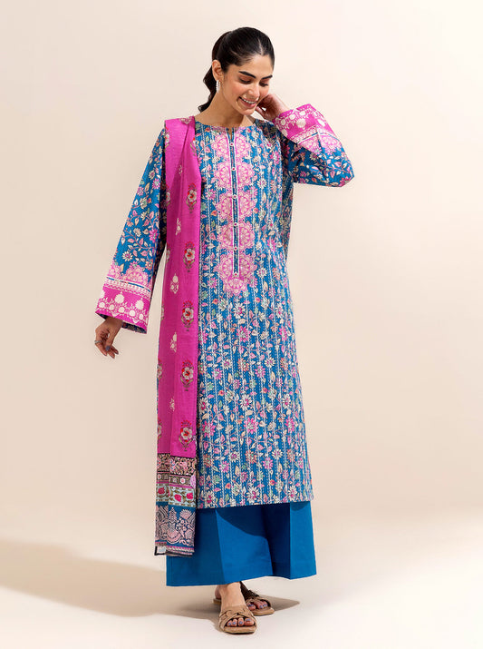 3 PIECE PRINTED LAWN-FLORAL BALANCE BT-MORBAGH SU_24   