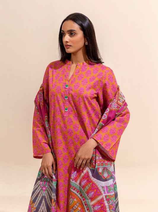 2 PIECE PRINTED LAWN SUIT-TRIBAL VIVID (UNSTITCHED)