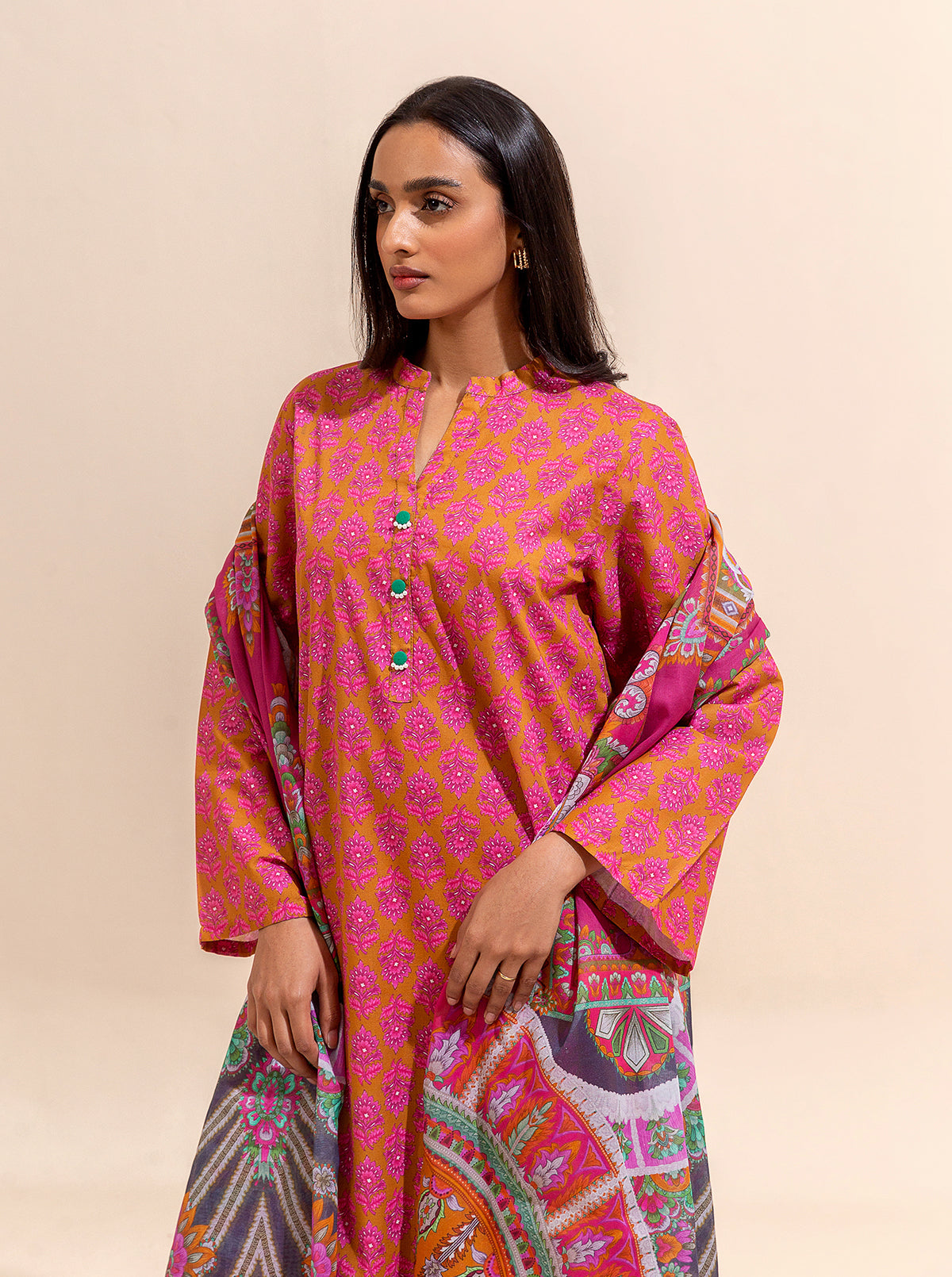 3 PIECE PRINTED LAWN SUIT-TRIBAL VIVID BT-MORBAGH SU_24   