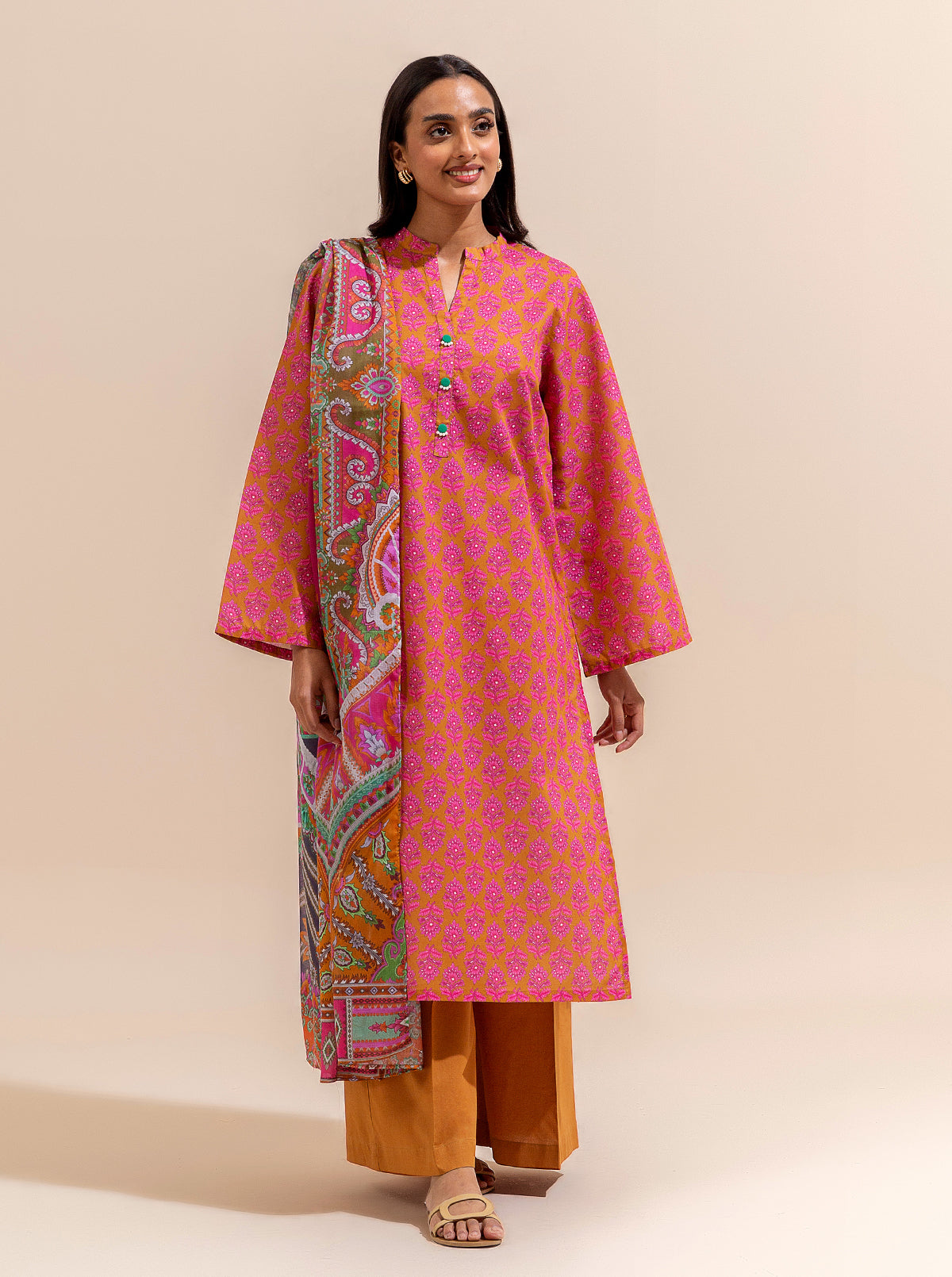 3 PIECE PRINTED LAWN SUIT-TRIBAL VIVID BT-MORBAGH SU_24   