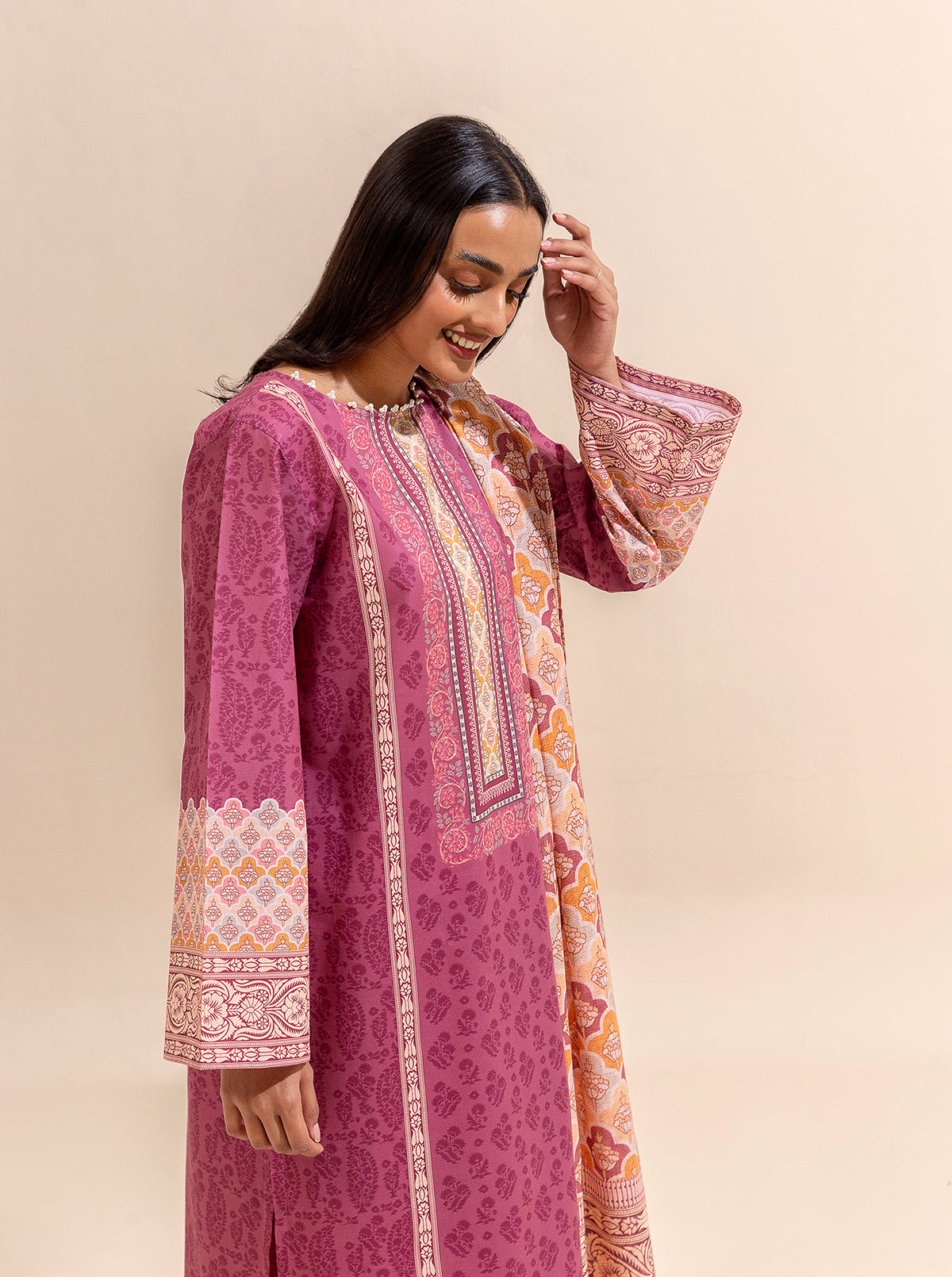 3 PIECE PRINTED LAWN SUIT-PINKY PARFAIT (UNSTITCHED)