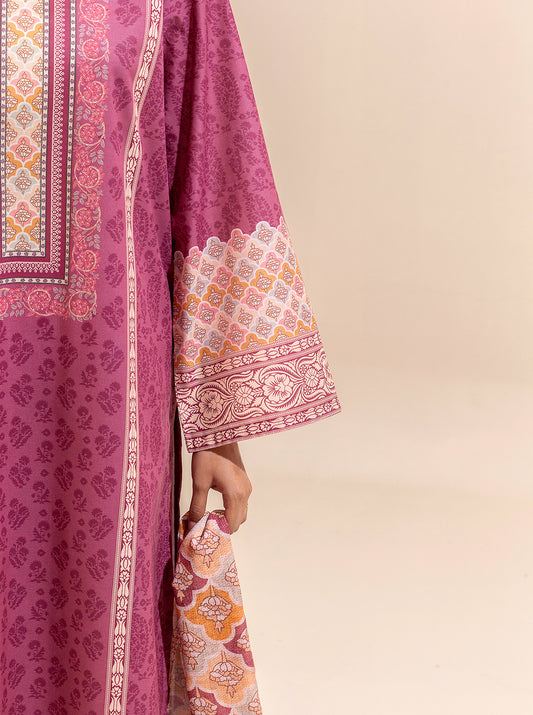 2 PIECE PRINTED LAWN SUIT-PINKY PARFAIT (UNSTITCHED)