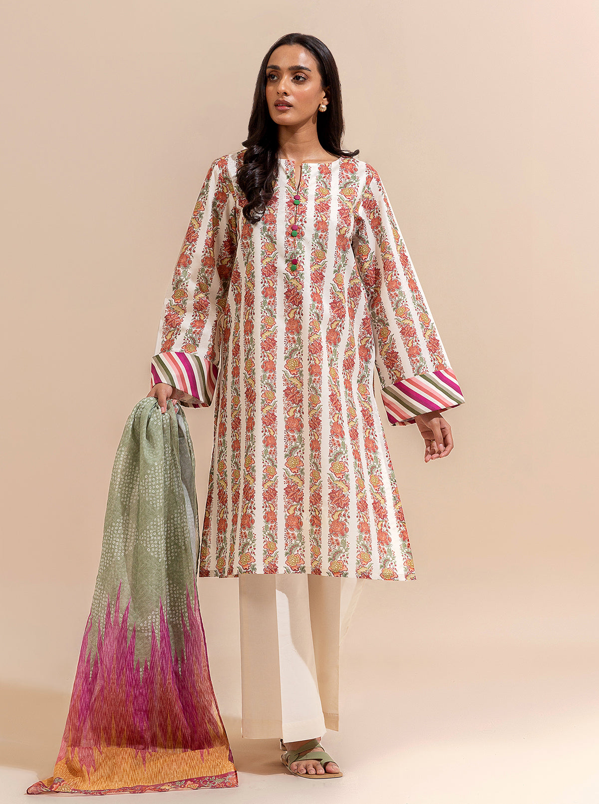 2 PIECE PRINTED LAWN SUIT-LINEAGE LILIES (UNSTITCHED)