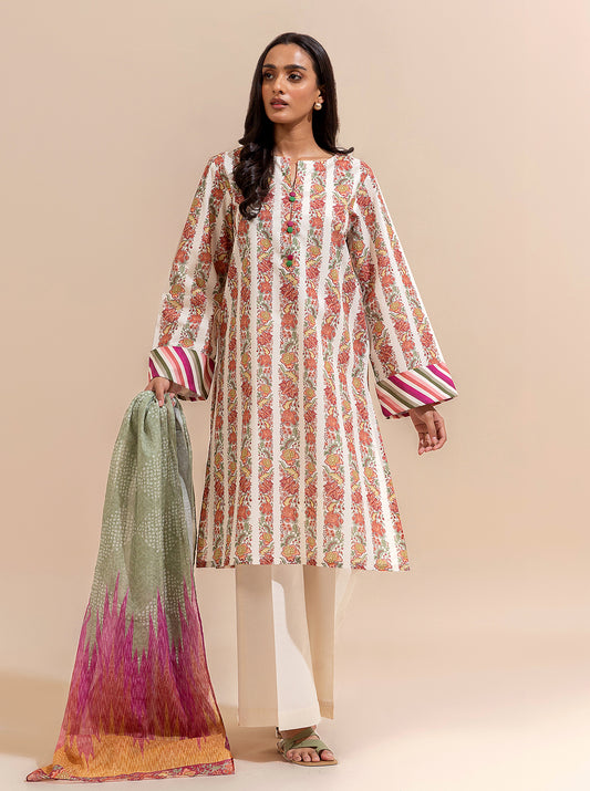 2 PIECE PRINTED LAWN SUIT-LINEAGE LILIES (UNSTITCHED)