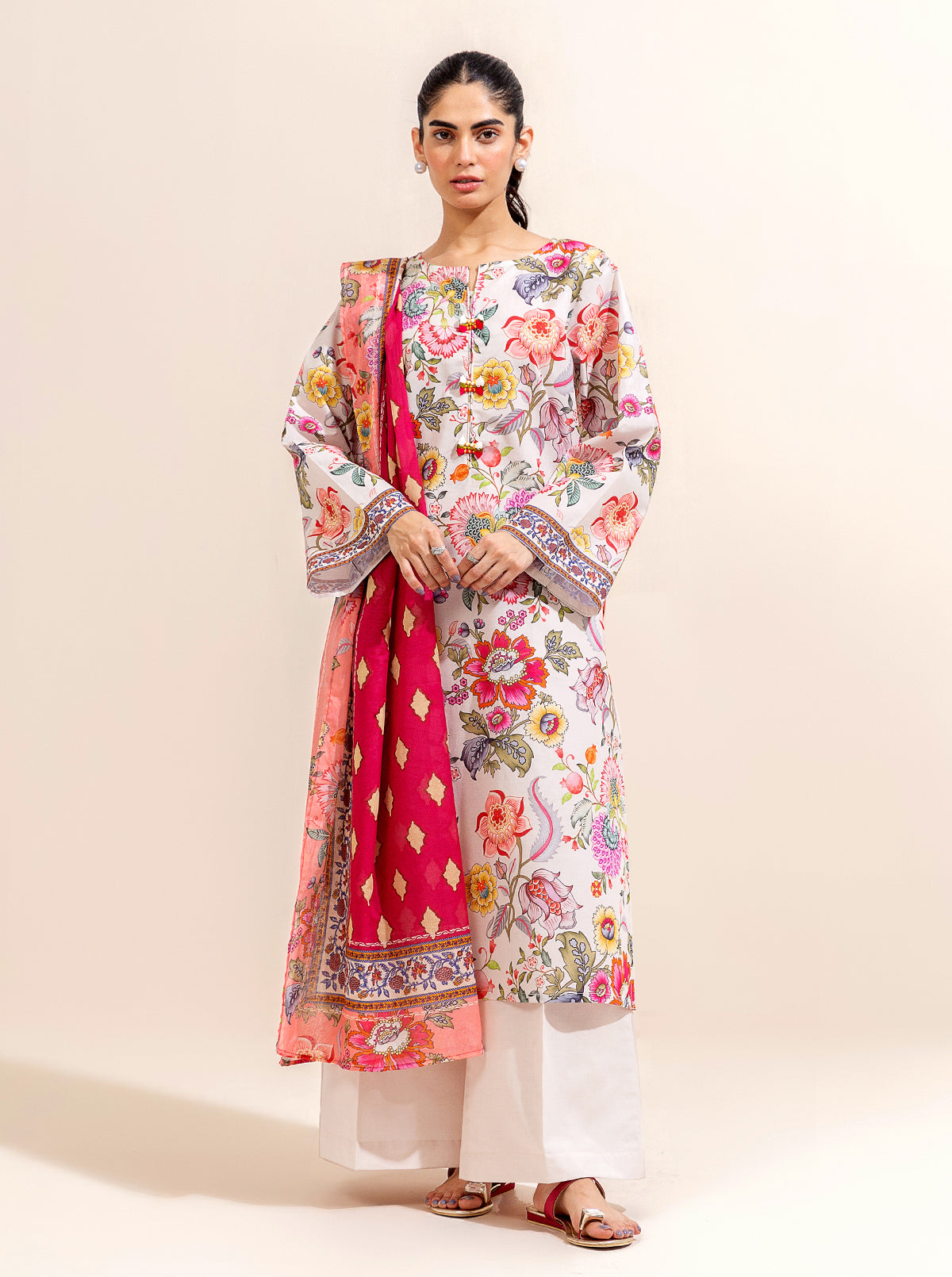 2 PIECE PRINTED LAWN SUIT-TRUE BEAUTY (UNSTITCHED)