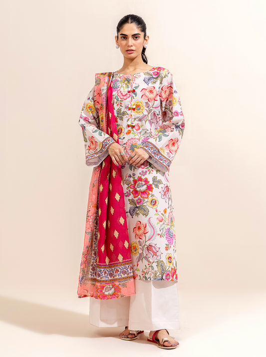 2 PIECE PRINTED LAWN SUIT-TRUE BEAUTY (UNSTITCHED)