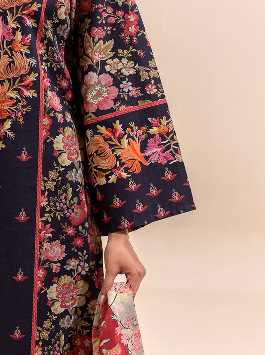 2 PIECE PRINTED LAWN SUIT-EBONY GARDEN (UNSTITCHED)