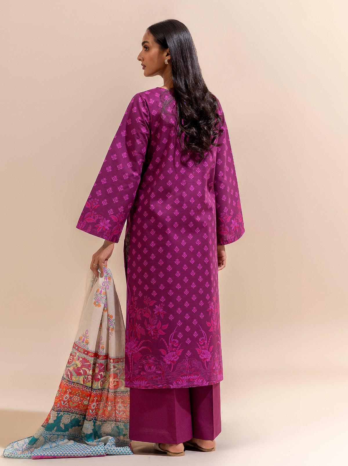 3 PIECE PRINTED LAWN SUIT-MAGENTA MYSTERY BT-MORBAGH SU_24   