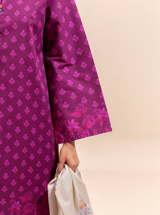 2 PIECE PRINTED LAWN SUIT-MAGENTA MYSTERY (UNSTITCHED)