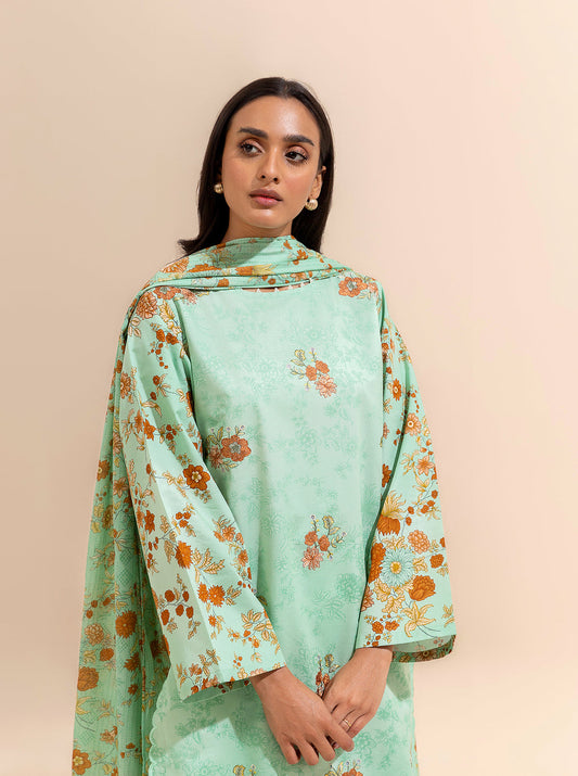 3 PIECE EMBROIDERED LAWN SUIT-SEA SHORE BT-MORBAGH SU_24   