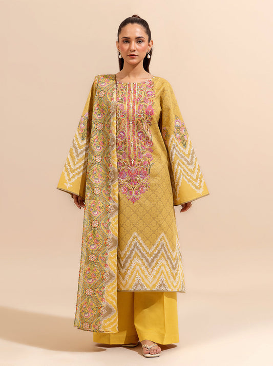 3 PIECE EMBROIDERED LAWN SUIT-SOMBRE SUN BT-MORBAGH SU_24   