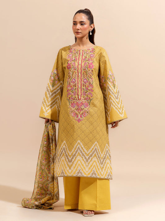 3 PIECE EMBROIDERED LAWN SUIT-SOMBRE SUN BT-MORBAGH SU_24   
