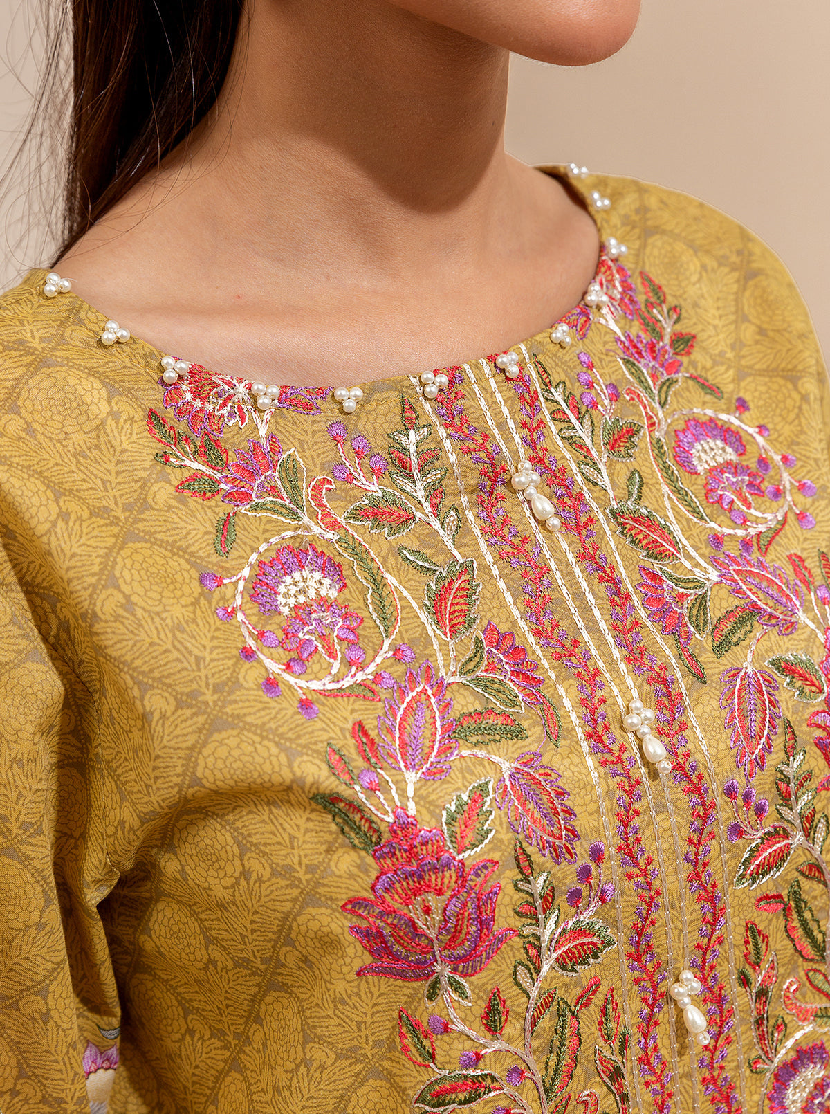 3 PIECE EMBROIDERED LAWN SUIT-SOMBRE SUN BT-MORBAGH SU_24   