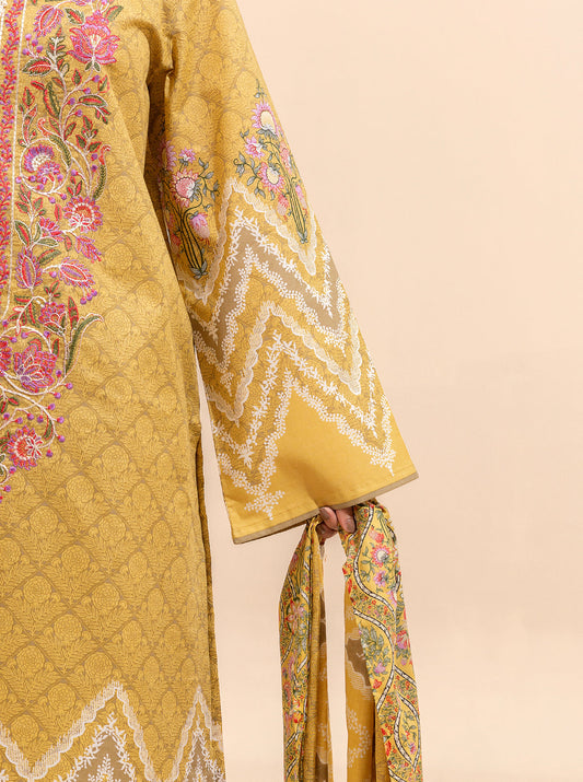 3 PIECE EMBROIDERED LAWN SUIT-SOMBRE SUN BT-MORBAGH SU_24   