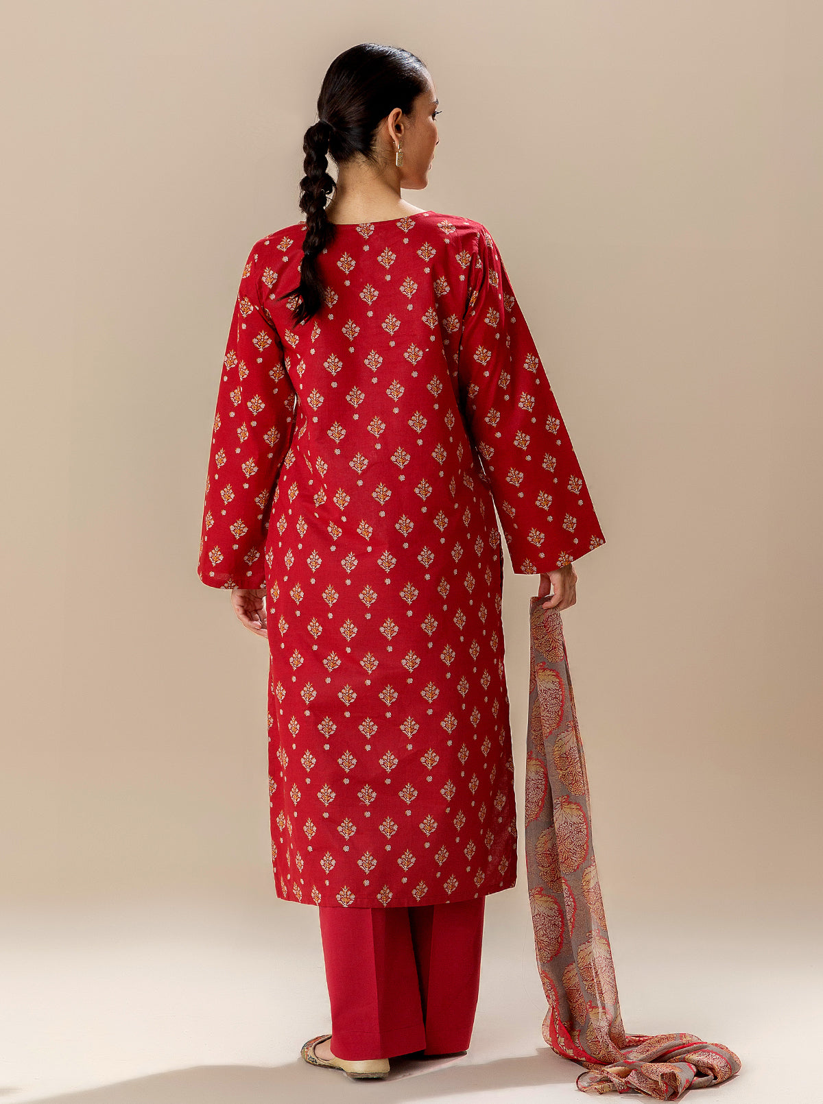 3 PIECE EMBROIDERED LAWN SUIT-BRIGHT POPPY BT-MORBAGH SU_24   