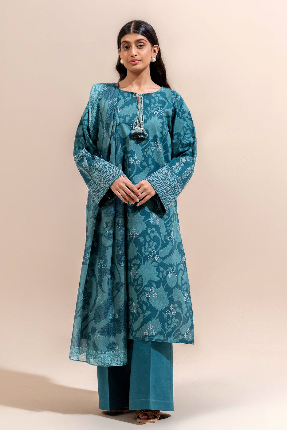 2 PIECE PRINTED LAWN SUIT-EMERALD SPELL (UNSTITCHED)