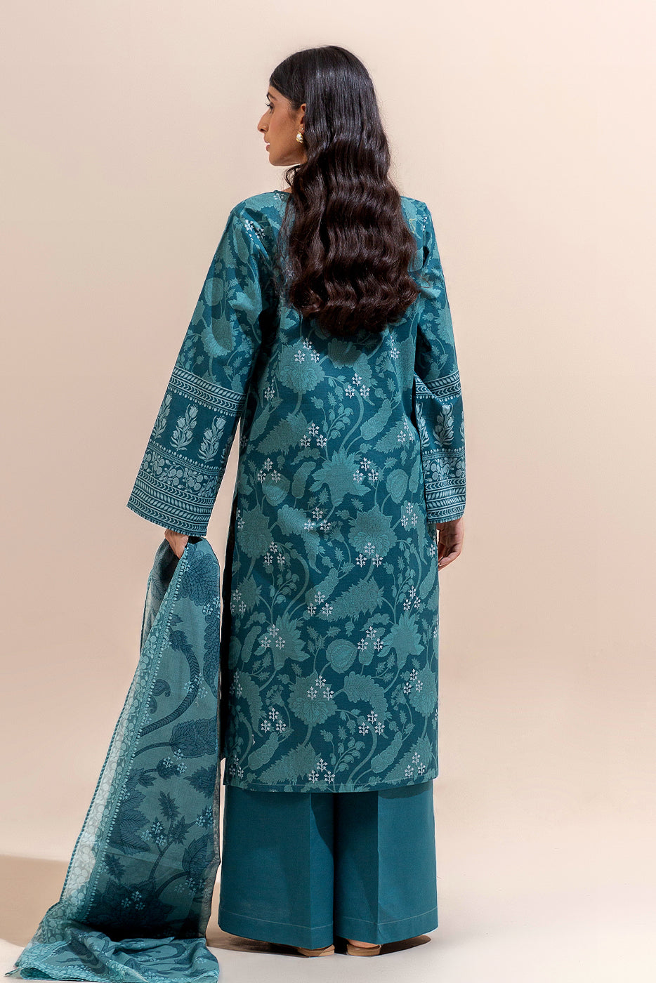 2 PIECE PRINTED LAWN SUIT-EMERALD SPELL (UNSTITCHED)