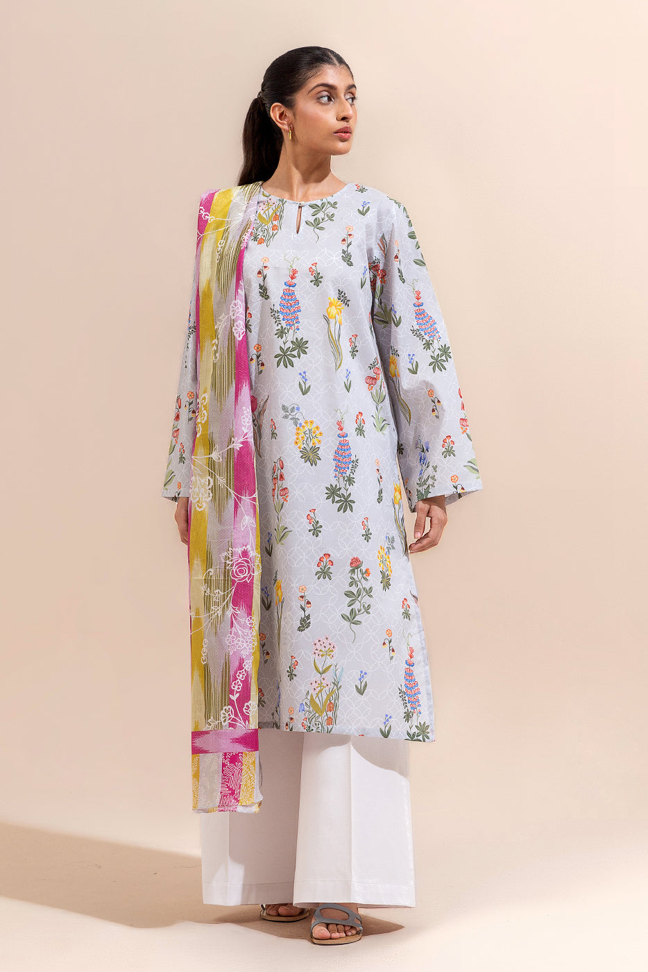 2 PIECE PRINTED LAWN SUIT-MARIGOLD MAGIC (UNSTITCHED)