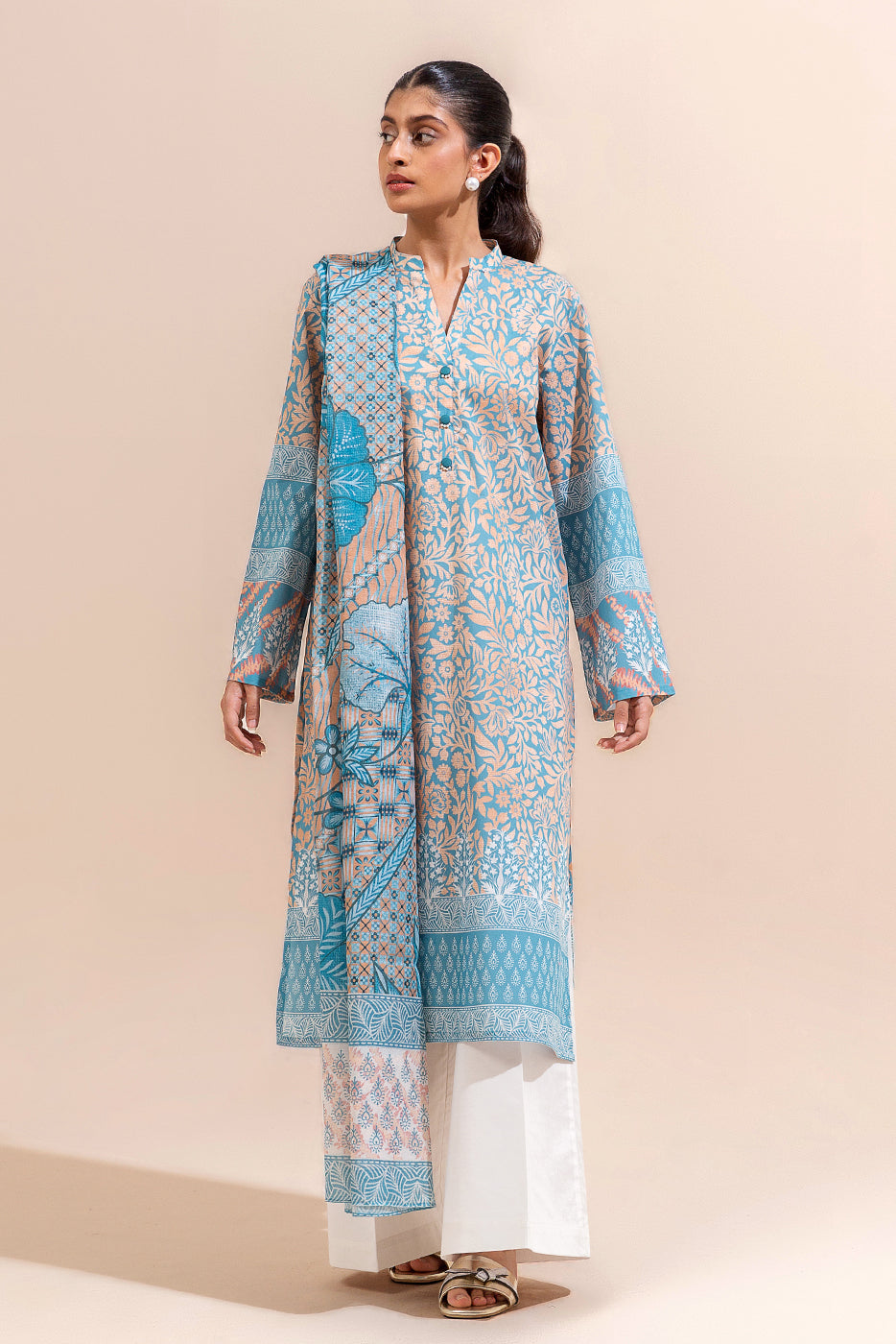 2 PIECE PRINTED LAWN SUIT-SEAMLESS SEASON (UNSTITCHED)