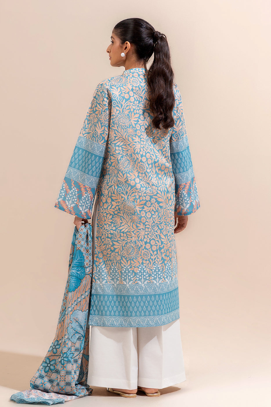 2 PIECE PRINTED LAWN SUIT-SEAMLESS SEASON (UNSTITCHED)