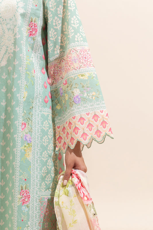 3 PIECE PRINTED LAWN SUIT-LAUREL LIGHT (UNSTITCHED)