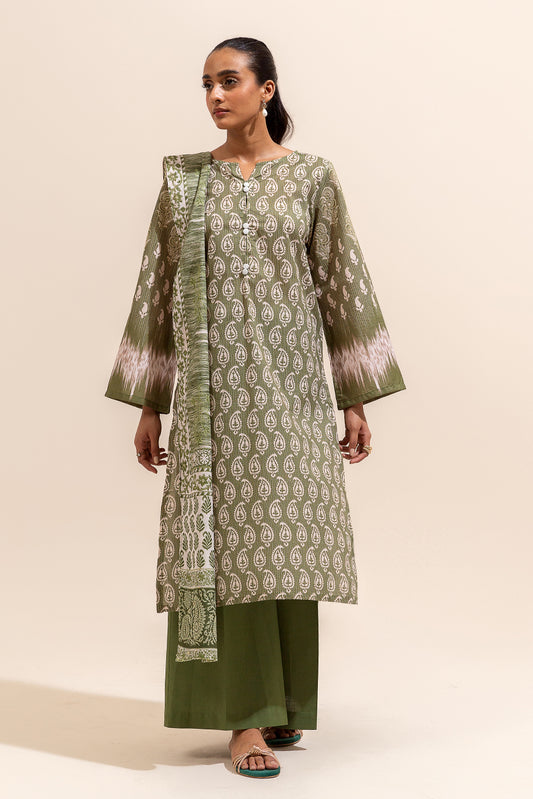 2 PIECE PRINTED LAWN SUIT-APPLE NILE (UNSTITCHED)