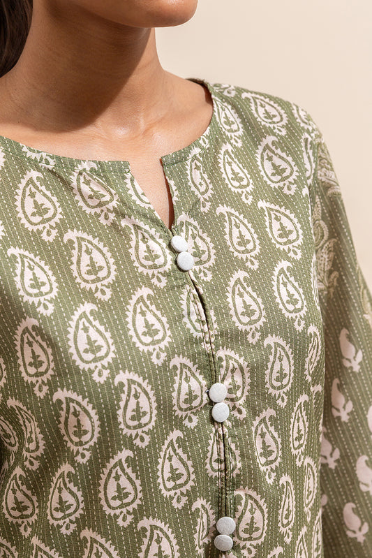 2 PIECE PRINTED LAWN SUIT-APPLE NILE (UNSTITCHED)