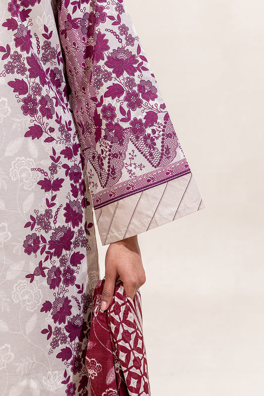 3 PIECE PRINTED LAWN SUIT-FLORET BLOSSOM (UNSTITCHED)