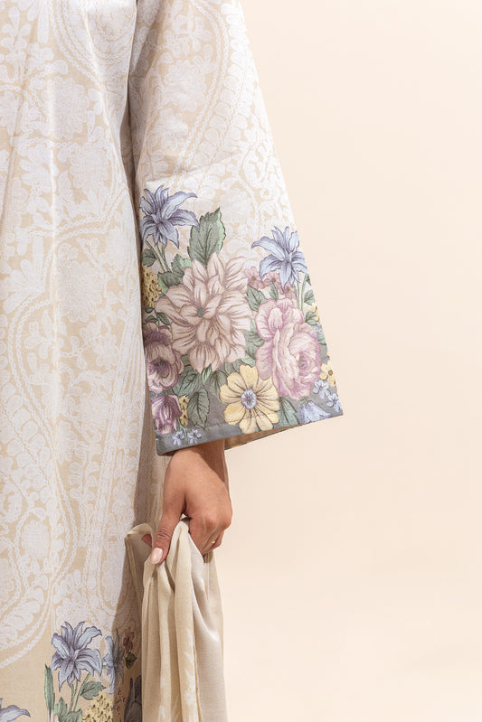 3 PIECE PRINTED LAWN SUIT-ROSY MORNING (UNSTITCHED)