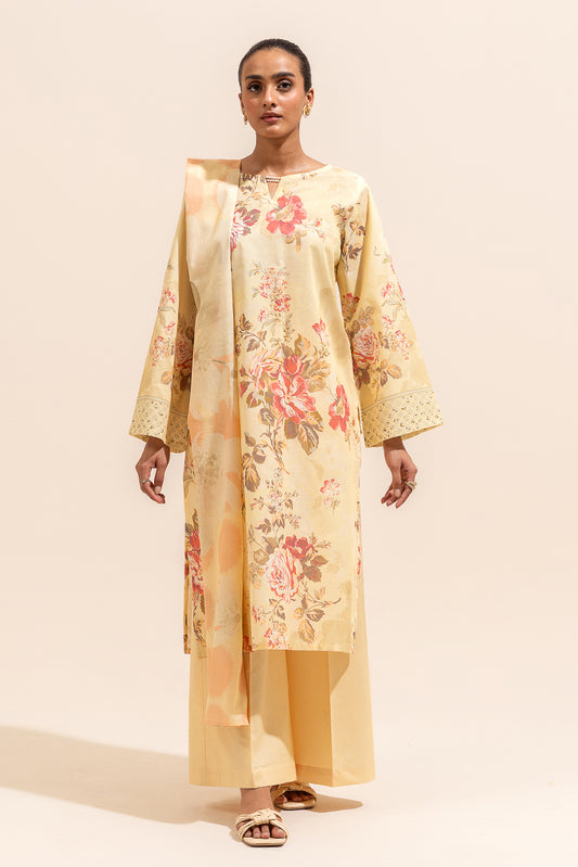 2 PIECE PRINTED LAWN SUIT-VINTAGE VEIL (UNSTITCHED)