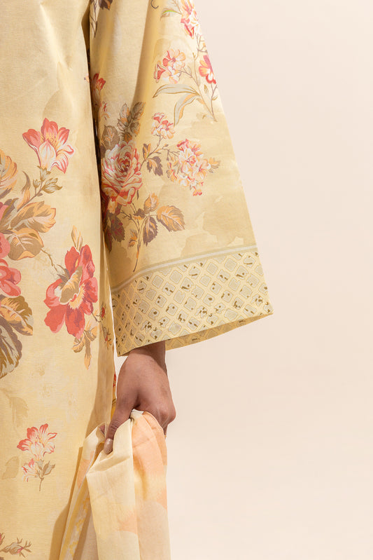 2 PIECE PRINTED LAWN SUIT-VINTAGE VEIL (UNSTITCHED)