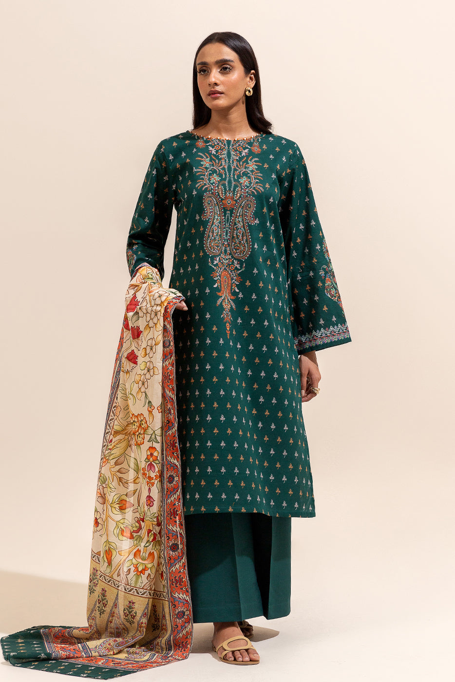 2 PIECE PRINTED LAWN SUIT-PAISLEY POISON (UNSTITCHED)