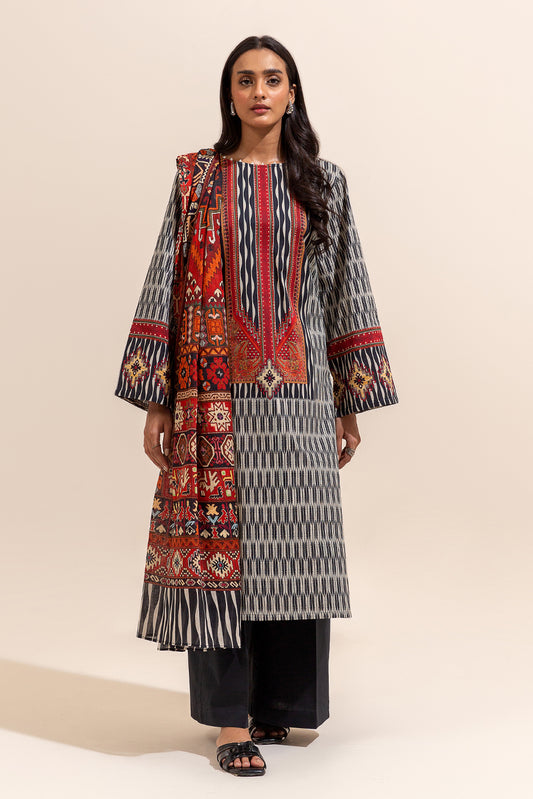 3 PIECE PRINTED LAWN SUIT-TRIBAL TRACE (UNSTITCHED)