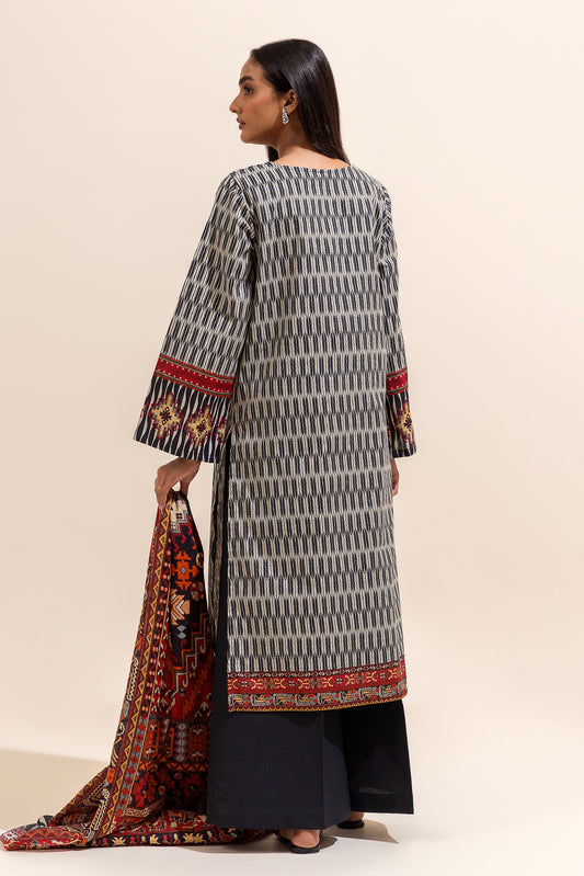 3 PIECE PRINTED LAWN SUIT-TRIBAL TRACE (UNSTITCHED)